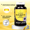 Black Seed Oil Capsules 720mg With 20%Thymoquinone - 52mg per Capsule, Cold Pressed, Extra Virgin! Vegetarian Capsule HPMC
