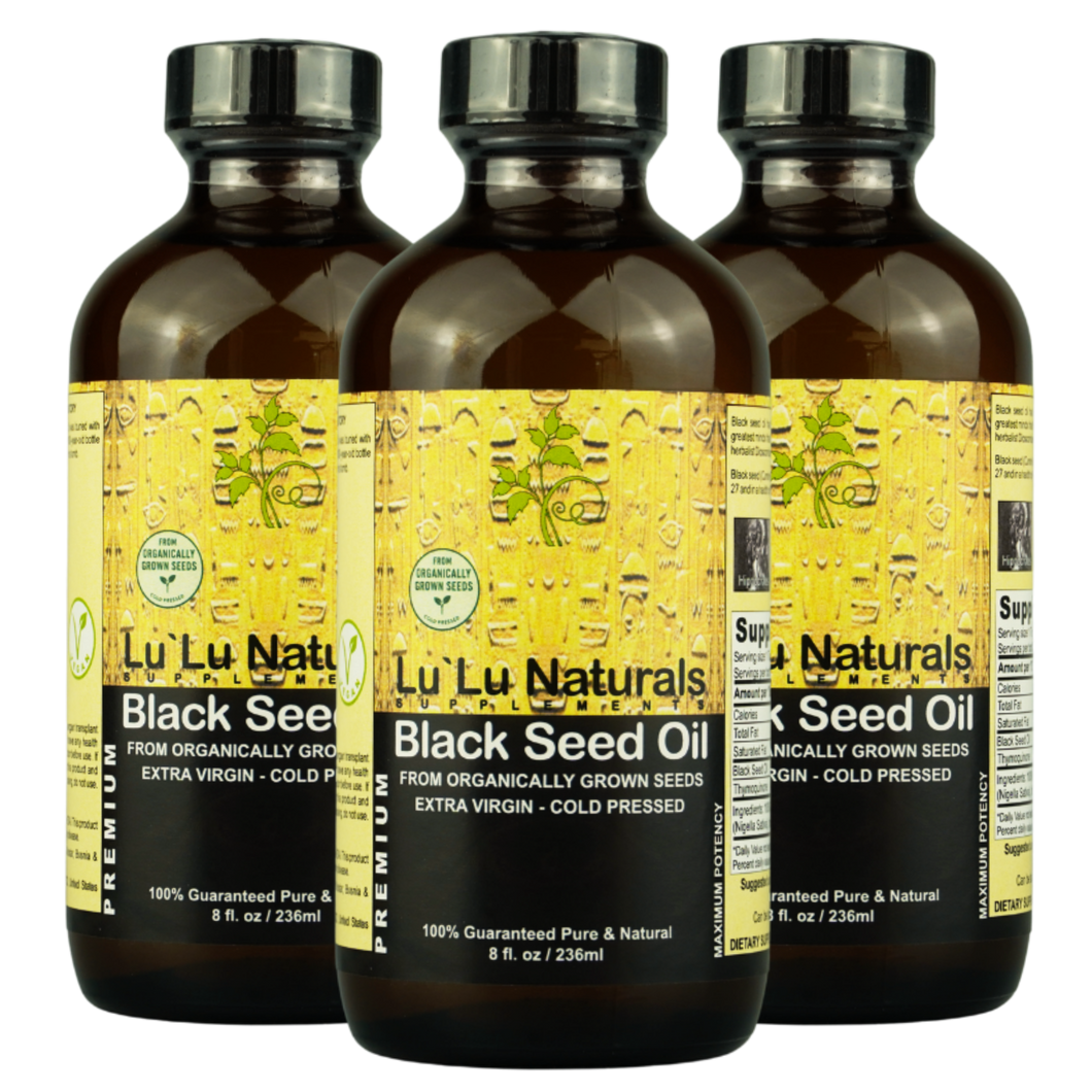 3 x Black Seed Oil 8oz From Organically Grown Seeds, Cold Pressed, Extra Virgin! (TQ) 13.93%