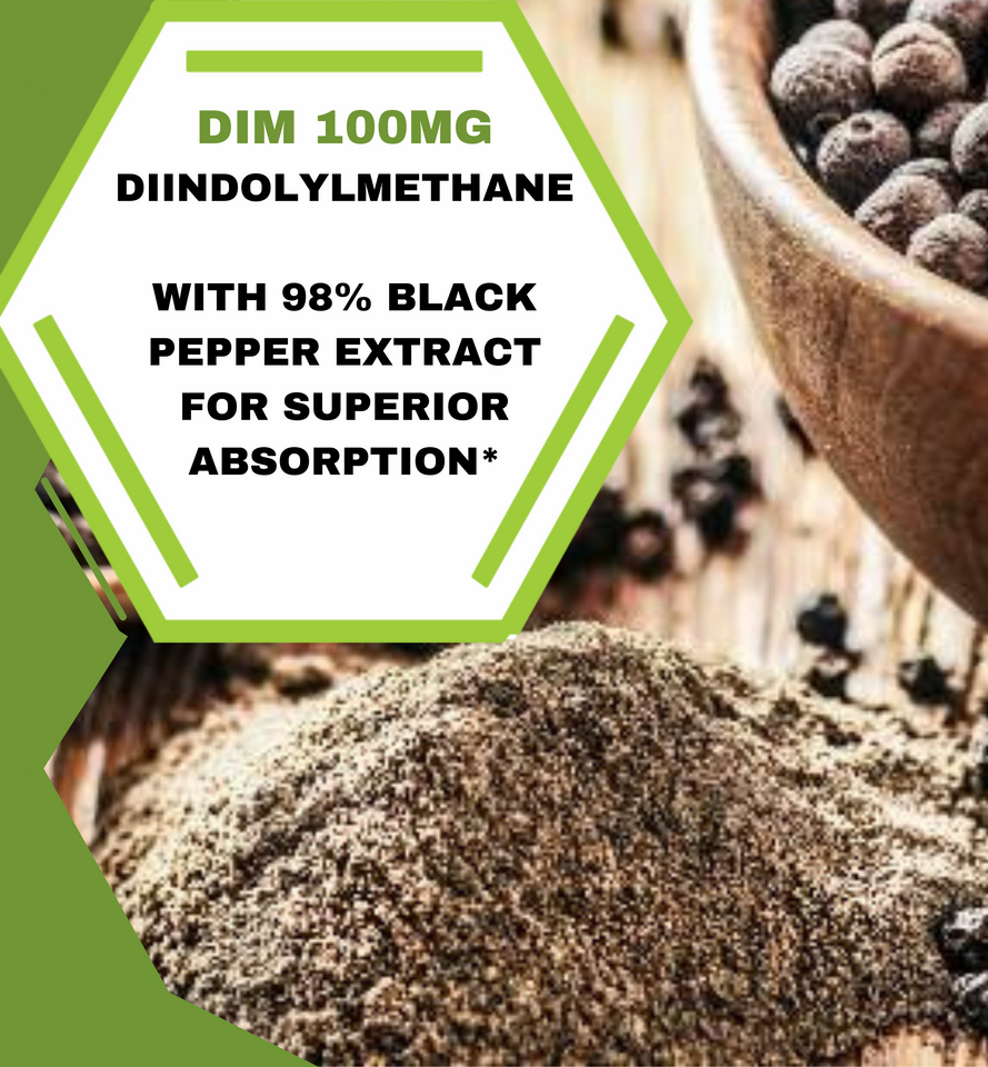 Lu`Lu Naturals DIM Diindolylmethane 100 mg, Superior Absorption, Micronized, Professional Strenght, 60 Vegetarian caps