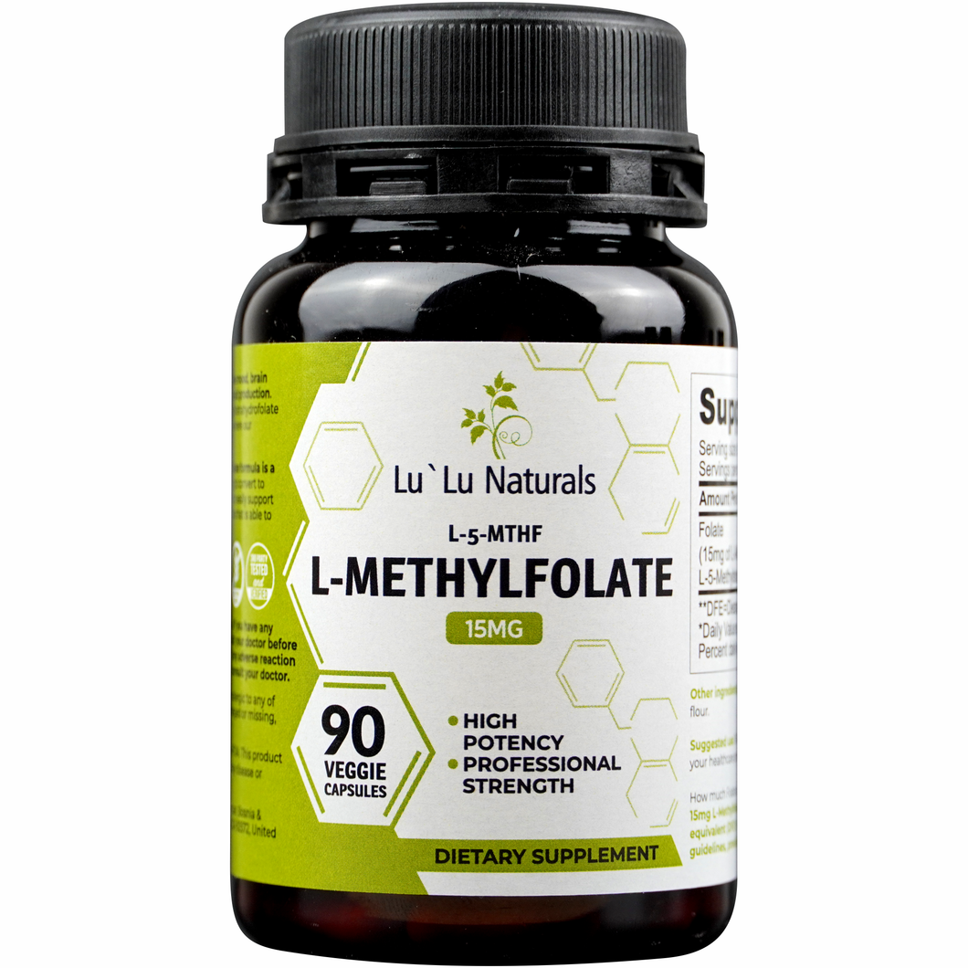 L-Methylfolate 15mg | Optimized and Active | 90 Veggie Capsules | Non-GMO, Gluten Free | Methyl Folate, L 5-MTHF |