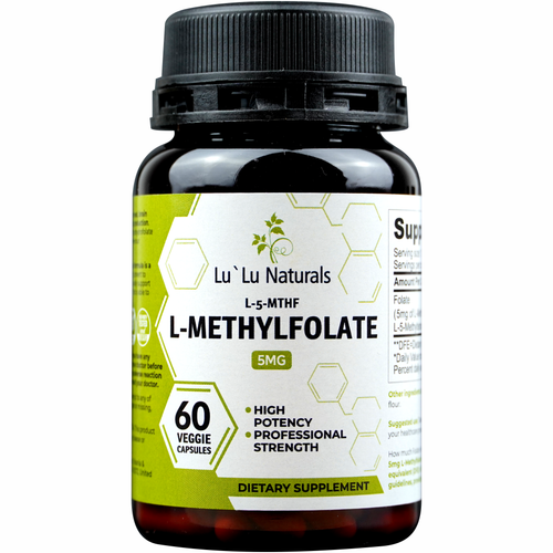 L-Methylfolate 5mg | Optimized and Active | 60 Veggie Capsules | Non-GMO, Gluten Free | Methyl Folate, L 5-MTHF |