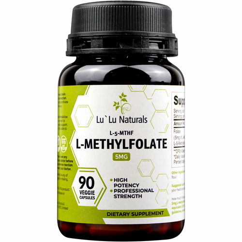 L-Methylfolate 5mg | Optimized and Active | 90 Veggie Capsules | Non-GMO, Gluten Free | Methyl Folate, L 5-MTHF |